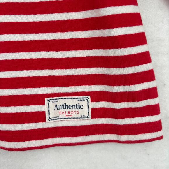 Talbots Tee Shirt Size 2X Nautical Stripe Red White Sailboat Bateau Marseille - Picture 6 of 10